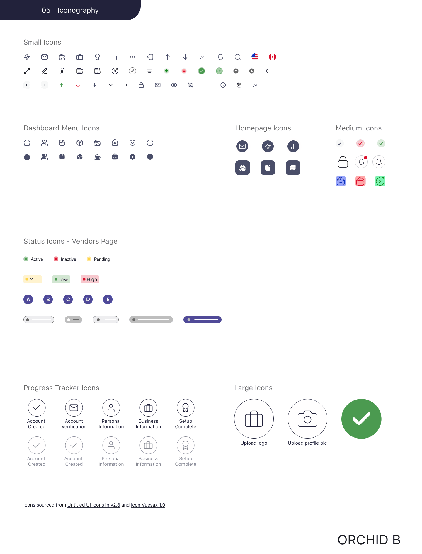 Component library: icon set