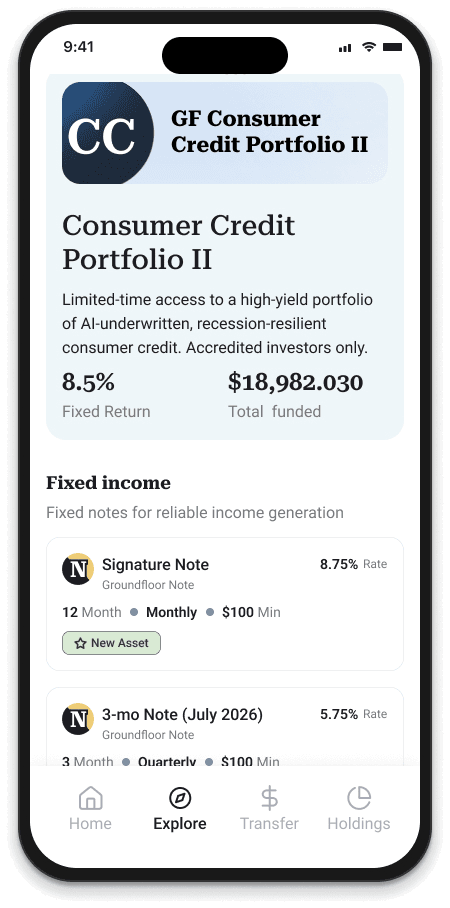 After: mobile invest page with full inventory, a marketing hero banner, and richer cards