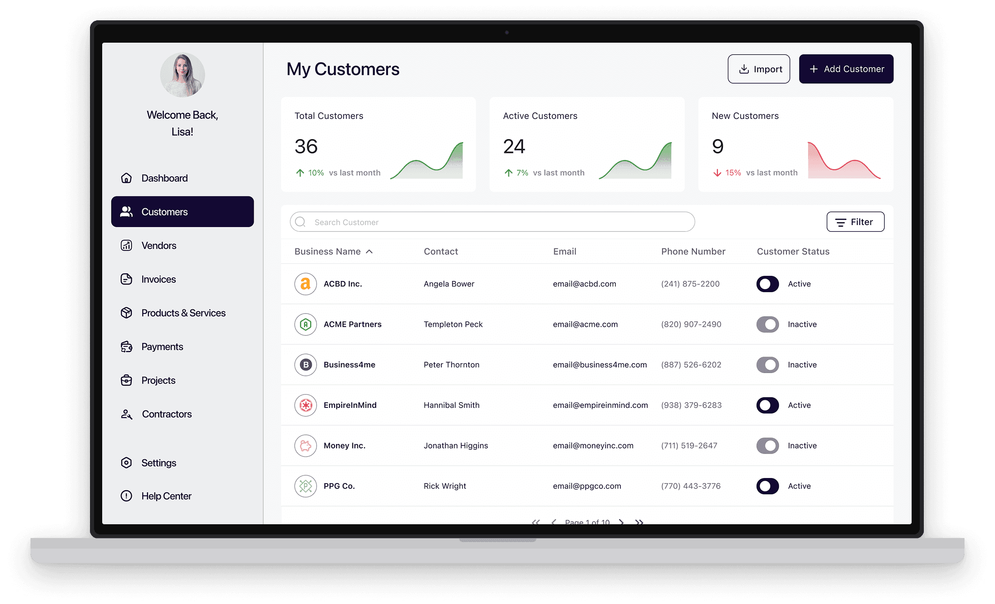OrchidB: customer management for a B2B back office platform preview