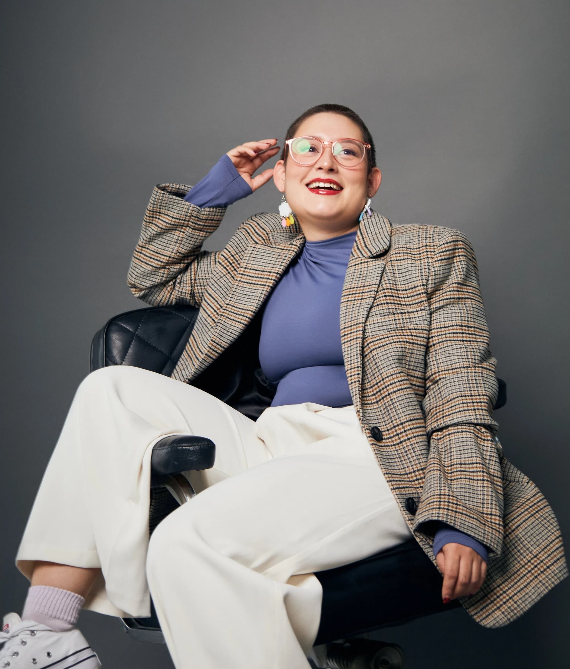 Portrait of Daniela Perilla, smiling and looking up